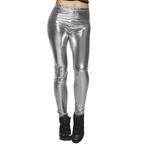 Metallic Zilveren Legging L-XL, Verzenden, Nieuw