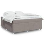vidaXL Boxspring met matras stof taupe 180x200 cm, Huis en Inrichting, Slaapkamer | Bedden, Eenpersoons, Verzenden, Nieuw, 80 cm