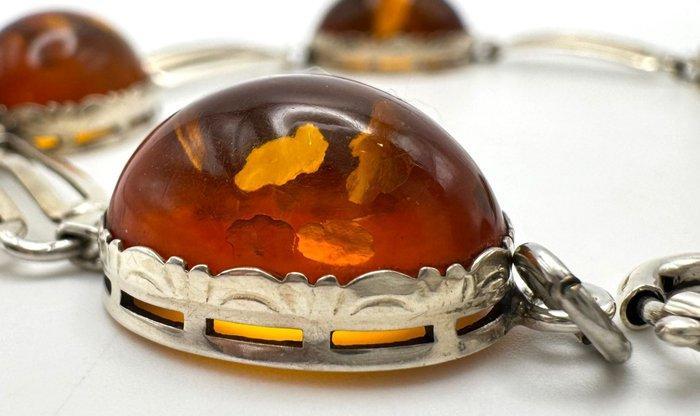 Zonder Minimumprijs - Armband Zilver Barnsteen - Handwerk, Sieraden, Tassen en Uiterlijk, Armbanden