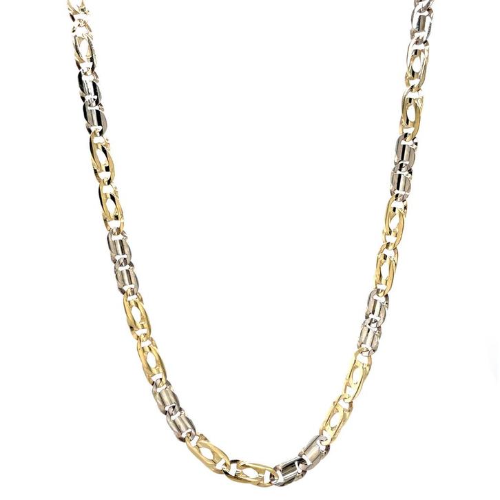 Gouden valkenoog collier 42 cm 14 karaat, Sieraden, Tassen en Uiterlijk, Kettingen, Goud, Zo goed als nieuw, Goud, Verzenden