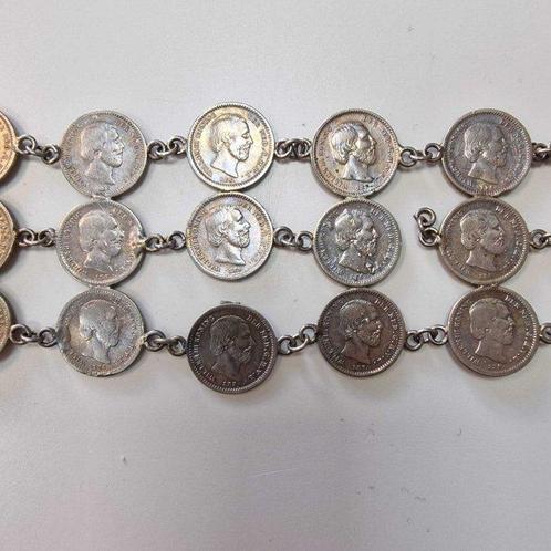 Nederland. Willem III. 2 x Armband gemaakt van zilveren, Postzegels en Munten, Munten | Nederland