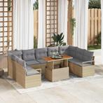 vidaXL Tuin Sofa Set met kussen met kussen 10 pcs Beige en, Tuin en Terras, Verzenden, Nieuw, Rotan