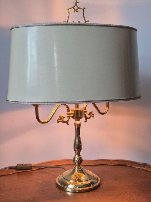 Bouillotte-Tischlampe – Messing mit Metallschirm - Lamp -, Antiek en Kunst, Curiosa en Brocante