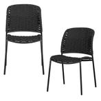 Set van 2 Eetstoel - Taku - Polyester - Zwart - Exotan, Verzenden, Nieuw