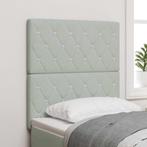 vidaXL Fluwelen Hoofdbord Geruit Lichtgrijs 80 cm Fluweel, Huis en Inrichting, Slaapkamer | Bedden, Verzenden, Nieuw, Stof