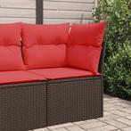 vidaXL Tuinhoekbank met kussens poly rattan bruin, Verzenden, Nieuw, Rotan
