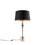 Art deco tafellamp goud en katoenen kap zwart 45 cm -, Huis en Inrichting, Lampen | Tafellampen, Nieuw, Art Deco, 75 cm of meer