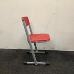 complete set van 9 stuks schoolstoelen Eromes, rood - grijs, Huis en Inrichting, Stoelen, Ophalen of Verzenden, Gebruikt, Hout