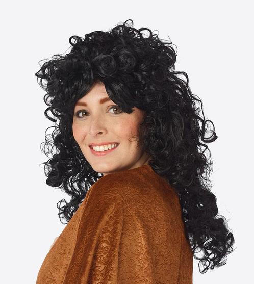 Pruik Zwarte Lange Krullen Yara, Kleding | Dames, Carnavalskleding en Feestkleding, Nieuw, Ophalen of Verzenden