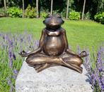 sculptuur, Mediterende kikker - 27 cm - Brons, Antiek en Kunst