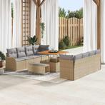 vidaXL Tuin Sofa Set 11 pcs Beige poly rattan, Verzenden, Nieuw