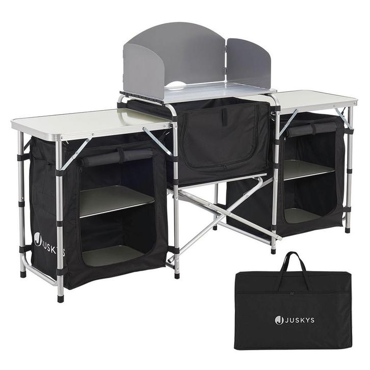 Grote Inklapbare Campingkeuken Garda - 175 x 40 x 111 cm - Z, Caravans en Kamperen, Kampeermeubelen, Nieuw, Verzenden