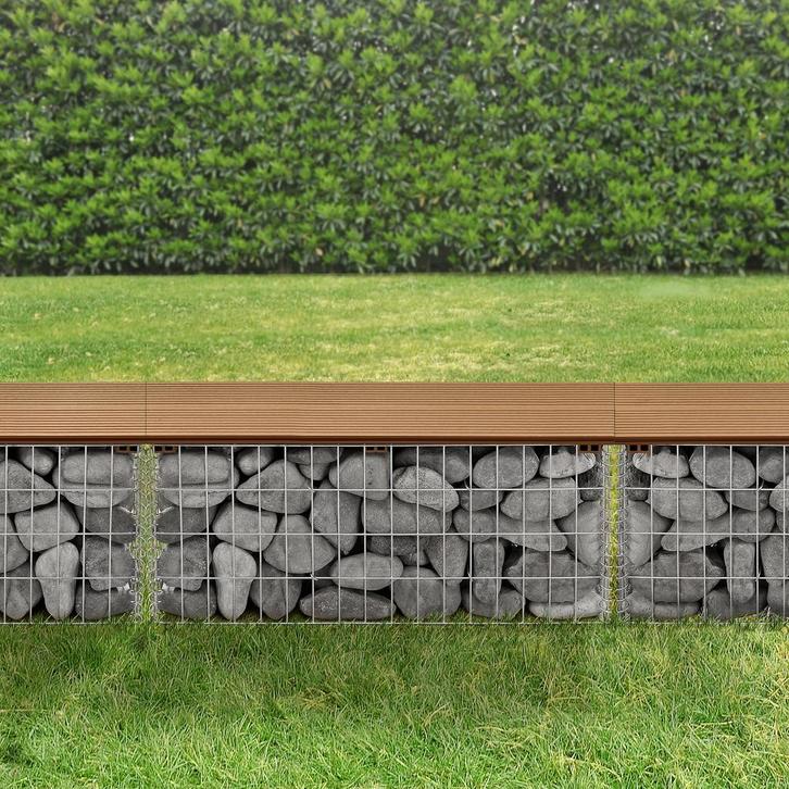 HKC tuinbank steenkorf 100x30x45 cm teakhout, Tuin en Terras, Tuinbanken, Verzenden