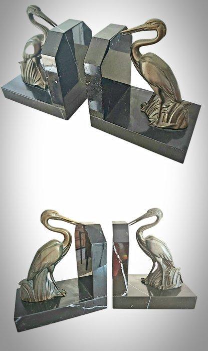 Boekensteunen - zwart - Pelikanen of reigers, Antiek en Kunst, Kunst | Designobjecten