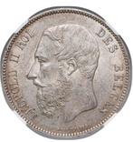 België. Leopold II. 5 Francs 1873 - NGC MS62 (Position A)