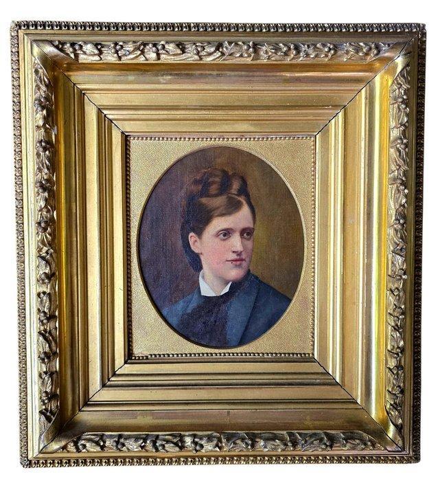 Duitse school (XIX) - Retrato duquesa alemana, Antiek en Kunst, Kunst | Schilderijen | Klassiek
