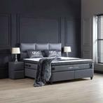 Opberg Boxspring Hamilton Grijs - 160x200 cm, Huis en Inrichting, Slaapkamer | Boxsprings, Verzenden, Nieuw, Grijs, Modern