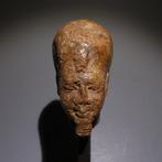 Oud-Egyptisch Steen Farao hoofdbeeld. 5,5 cm hoog. Late, Verzamelen, Mineralen en Fossielen