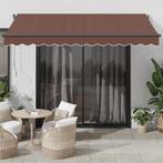 vidaXL Luifel handmatig uittrekbaar met LED 350x250 cm bruin, Tuin en Terras, Verzenden, Nieuw