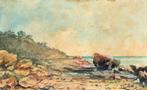 J. Fossat (XIX-XX) - Paysage marin, Antiek en Kunst, Kunst | Schilderijen | Klassiek
