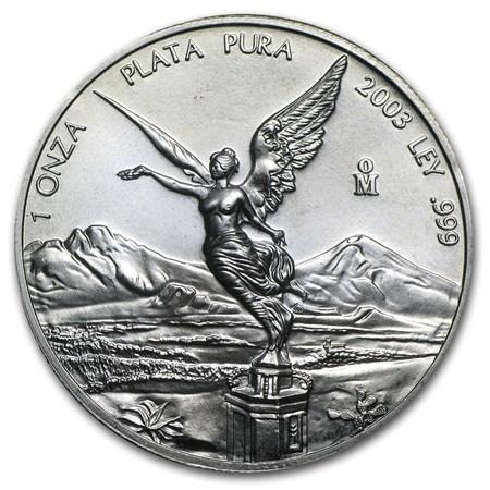 Mexican Libertad 1 oz 2003 (805.000 oplage), Postzegels en Munten, Munten | Amerika, Zuid-Amerika, Losse munt, Zilver, Verzenden