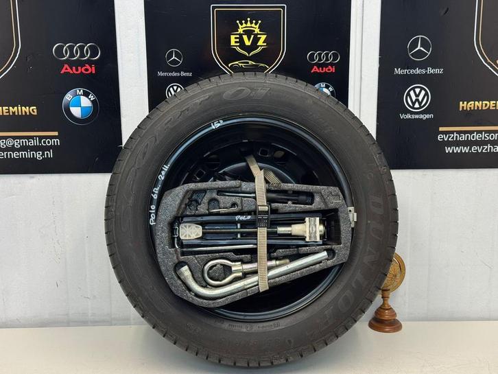 VW Polo 6R Reservewiel thuiskomer+krikset 185/60R15 bj.2011, Auto-onderdelen, Banden en Velgen, 15 inch, Zomerbanden, 185 mm, Personenwagen