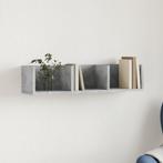 vidaXL Wandkast 75x18x16,5 cm bewerkt hout betongrijs, Huis en Inrichting, Woonaccessoires | Wandplanken en Boekenplanken, Verzenden