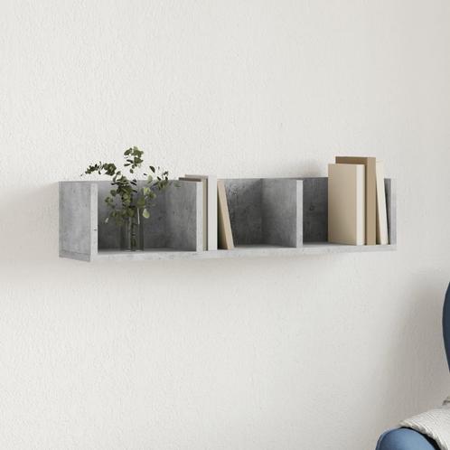 vidaXL Wandkast 75x18x16,5 cm bewerkt hout betongrijs, Huis en Inrichting, Woonaccessoires | Wandplanken en Boekenplanken, Nieuw