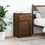 vidaXL Nachtkastjes 2 st 39x35x65 cm bewerkt hout bruin, Verzenden, Nieuw, Hout