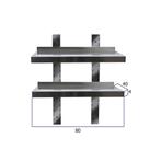 HCB Dubbel wandschap - 80 x 40 cm - RVS, Verzenden, Nieuw in verpakking, RVS Meubilair