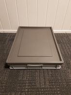 Kunststof bak 800x600x120mm, grijs, met oplegdeksel,, Doe-het-zelf en Verbouw, Kratten en Dozen, Gebruikt, 60 cm of meer, Minder dan 35 cm