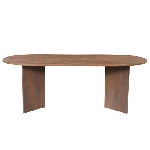 Mangohouten Eettafel Eilis 210x100 cm Walnoot, Huis en Inrichting, Tafels | Eettafels, Nieuw, Overige houtsoorten, Overige vormen