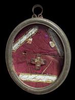 Reliekhouder - Bergkristal, Metaal, Textiel - 1850-1900 -