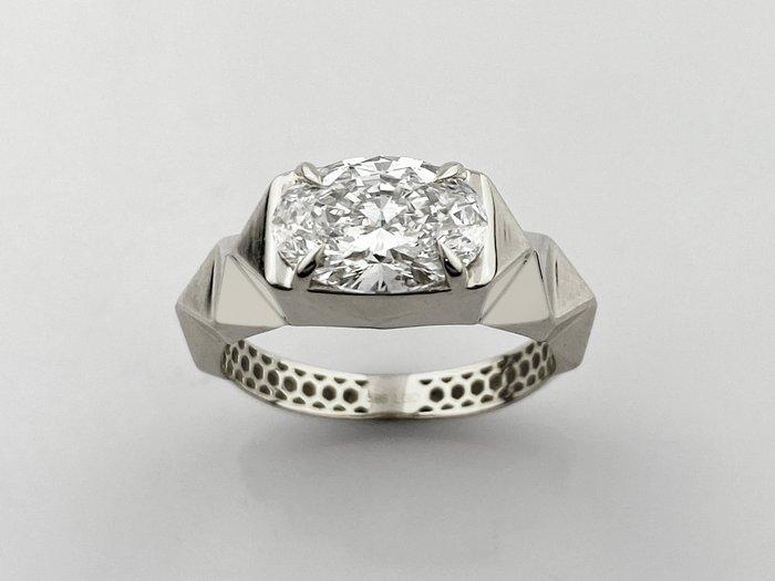 Ring - 14 karaat Witgoud - 2.03ct. tw. Diamant (Lab-grown), Sieraden, Tassen en Uiterlijk, Ringen