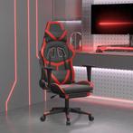 vidaXL Massage gamestoel met voetensteun kunstleer zwart en, Huis en Inrichting, Bureaustoelen, Verzenden, Nieuw, Rood