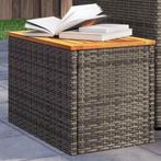 vidaXL Tuinbijzettafels 2 st 55x34x37 cm poly rattan en hout, Tuin en Terras, Tuintafels, Verzenden, Nieuw