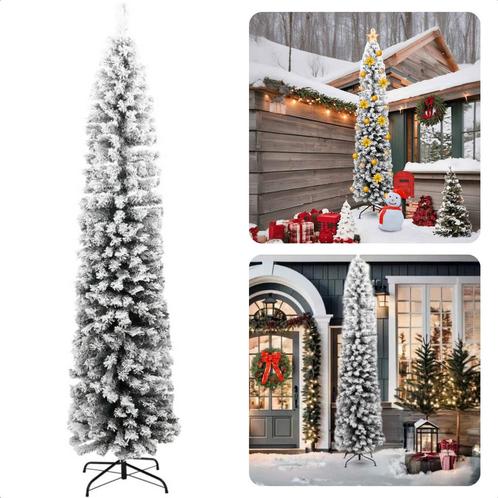 Cheqo® Kunstkerstboom Smal - Smalle Kerstboom - 240 cm - Met, Huis en Inrichting, Woonaccessoires | Overige, Nieuw, Verzenden