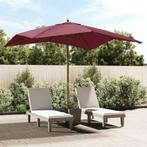 vidaXL Parasol met houten paal 300x300x273 cm bordeauxrood, Verzenden, Nieuw, 3 tot 4 meter