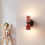 Wandlamp Trorlos 22x12x12 cm 2xE27 zwart roze en rood lux.pr, Huis en Inrichting, Lampen | Wandlampen, Verzenden, Nieuw