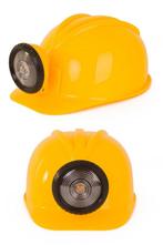 Bouwhelm met lamp Geel, Verzenden, Nieuw, Feestartikel