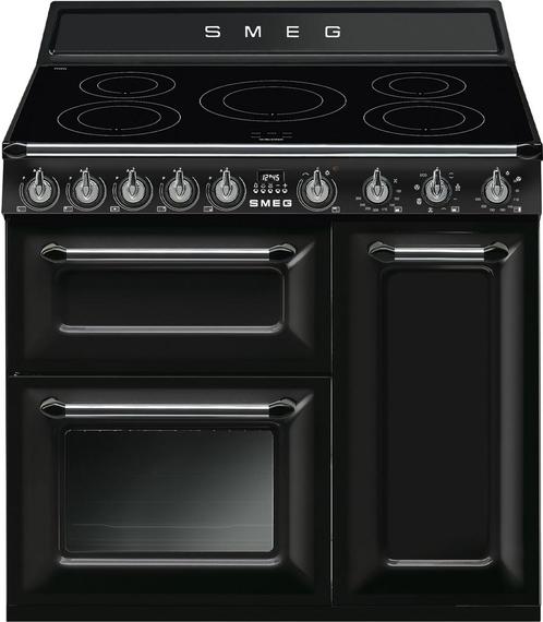 Smeg TR93IBL2 inductie fornuis - zwart, Witgoed en Apparatuur, Fornuizen, 60 cm of meer, Vrijstaand, 5 kookzones of meer, Energieklasse A of zuiniger