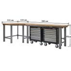 Werkbank hoekopstelling - Hoek werkbank 310 cm lang grijs, Ophalen of Verzenden, Nieuw