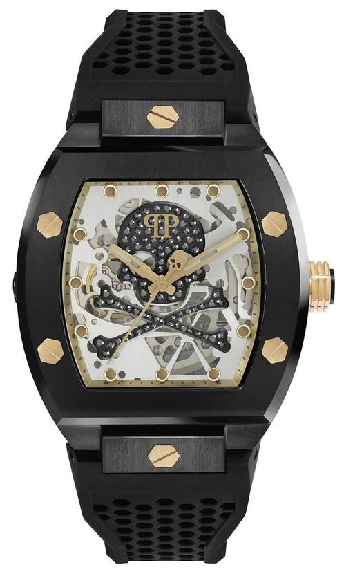 Philipp Plein PWBAA0521 The $keleton horloge 44 mm, Sieraden, Tassen en Uiterlijk, Horloges | Heren, Kunststof, Nieuw, Staal, Overige merken