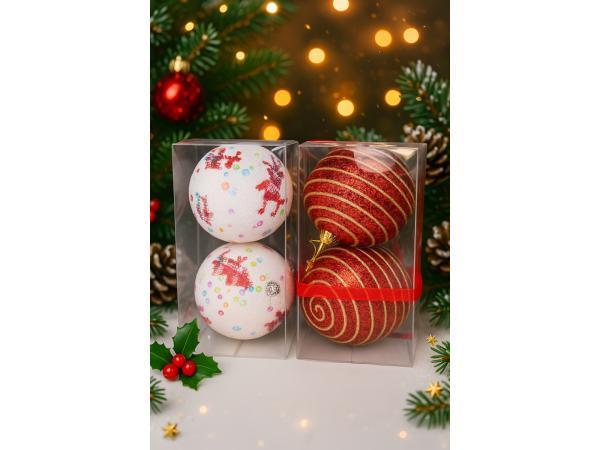 Veiling - Set Van 8 Grote Kerstballen Ø10 cm — Kunststof, Diversen, Kerst