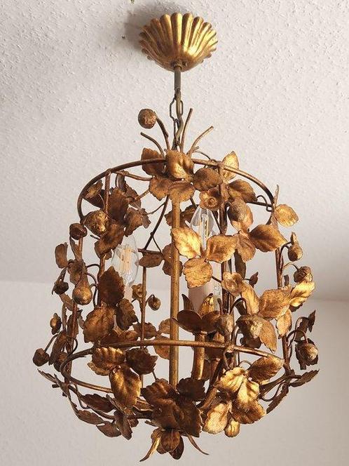 Kroonluchter - Verguld - Italiaanse Florentijnse plafondlamp, Huis en Inrichting, Overige Huis en Inrichting