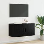 vidaXL Wandgemonteerde TV-kast Zwart eiken 80 x 34.5 x 40 cm, Minder dan 50 cm, Verzenden, Nieuw, Minder dan 100 cm