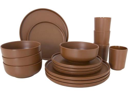 Bo-Camp - Industrial - Servies - Patom - 16 Stuks - Terra, Huis en Inrichting, Woonaccessoires | Overige, Zo goed als nieuw, Verzenden