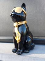 Beeld, black cat with tie and sunglasses - 29 cm - polyresin