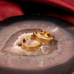 Gouden klapcreolen | Ø 14,5 mm (subtiele oorringen), Sieraden, Tassen en Uiterlijk, Oorbellen, Ophalen of Verzenden, Gebruikt