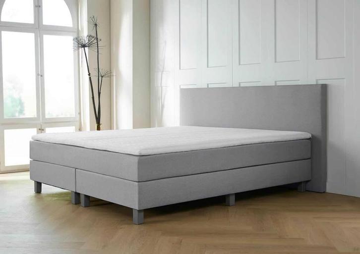 ACTIE! Boxspring Malaga 140 200 Grijs, Huis en Inrichting, Slaapkamer | Boxsprings, 140 cm, 200 cm, Grijs, Twijfelaar, Nieuw, Verzenden